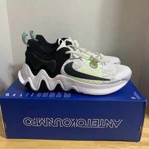 Mens Nike Giannis Immortality‎ 2 White/Black-Barely Volt - DM0825 101 Size 10.5